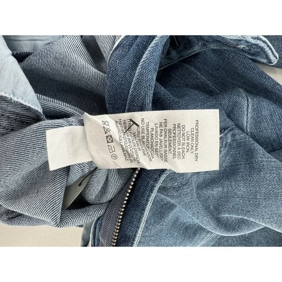 Tibi Jeans Size 6 Vintage Stone Slouchy Rouched Blue Cropped Denim Pants Women’s - Picture 12 of 16